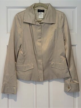 Patrizia Pepe Light Beige Cropped Trench Jacket
